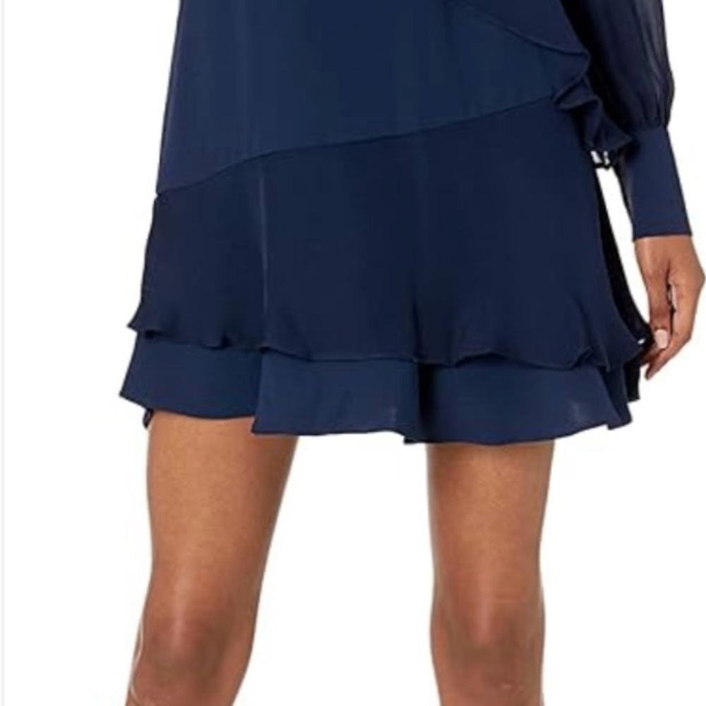 Parker Midnight Blue Ruffle Dress